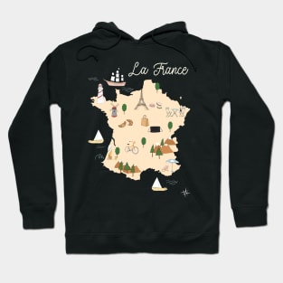 La France Europe Illustration Country Map Hoodie